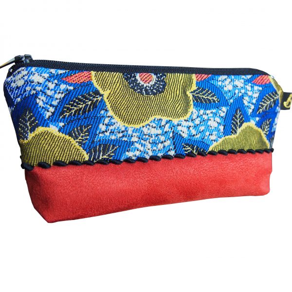 Petite trousse bicolore triangulaire - L'Atelier du Bourget - Artisanat textile français