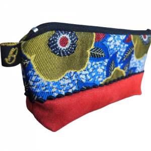 Petite trousse bicolore triangulaire - L'Atelier du Bourget - Artisanat textile français