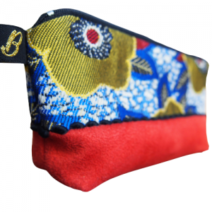 Petite trousse bicolore triangulaire - L'Atelier du Bourget - Artisanat textile français