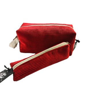 Trousse de toilette et étui brosse à dents mixtes assortis fait main - L'Atelier du Bourget - Artisanat textile français