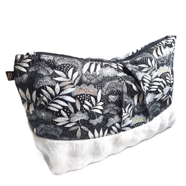 Trousse de toilette plissée XXL fait main - L'Atelier du Bourget - Artisanat textile français