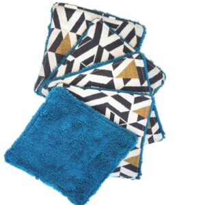 Lot de 5 lingettes lavables démaquillantes - L'Atelier du Bourget - Artisanat textile français