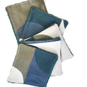Lot de 5 lingettes lavables démaquillantes - L'Atelier du Bourget - Artisanat textile français