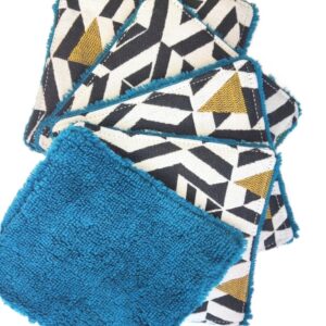 Lot de 5 lingettes lavables démaquillantes - L'Atelier du Bourget - Artisanat textile français