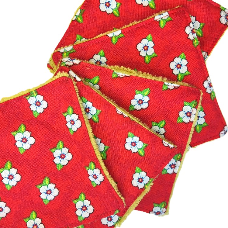 Lot de 5 lingettes lavables démaquillantes - L'Atelier du Bourget - Artisanat textile français
